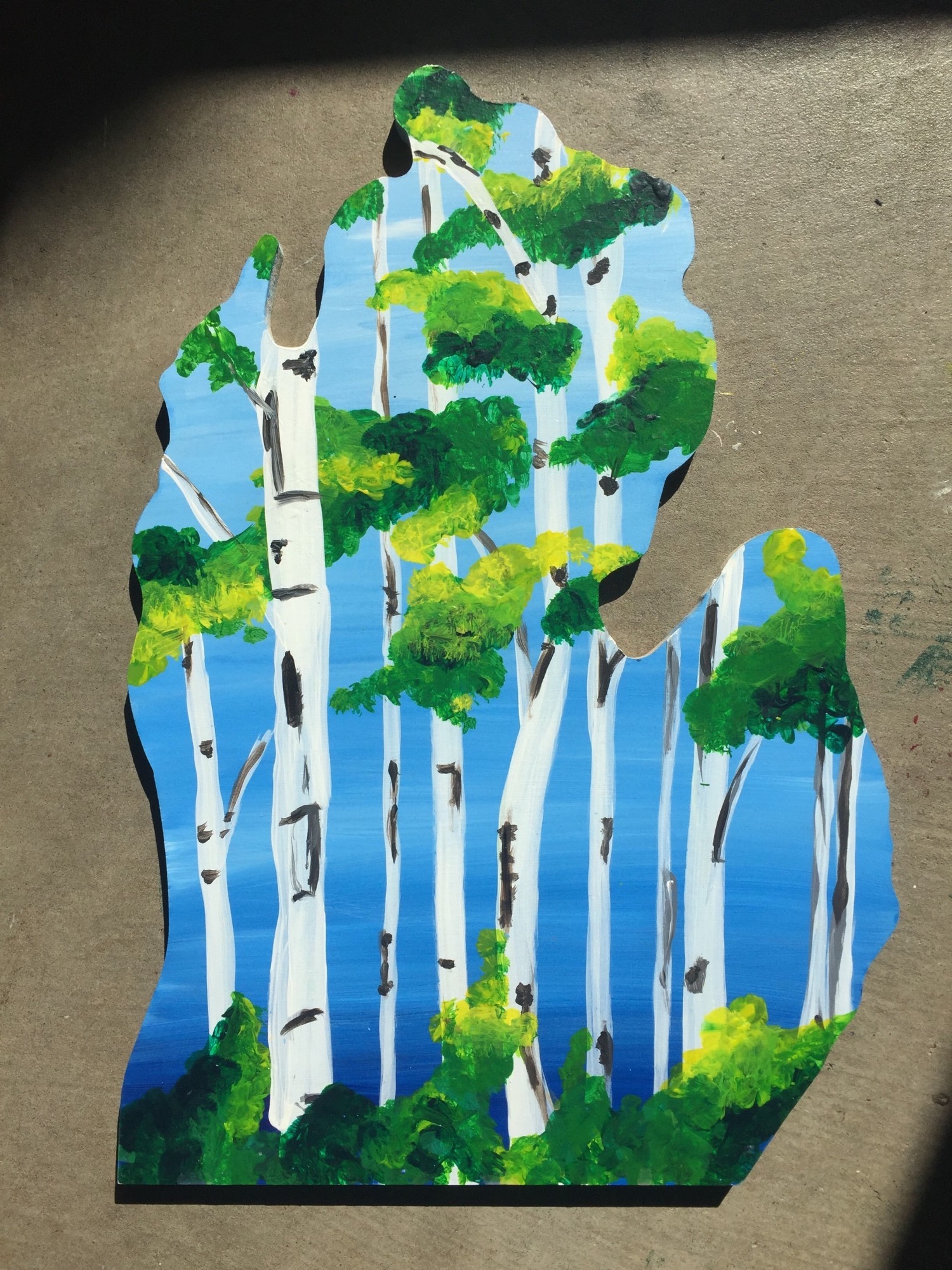 Birch Trees Michigan Wood Cut Out - Downtown GR