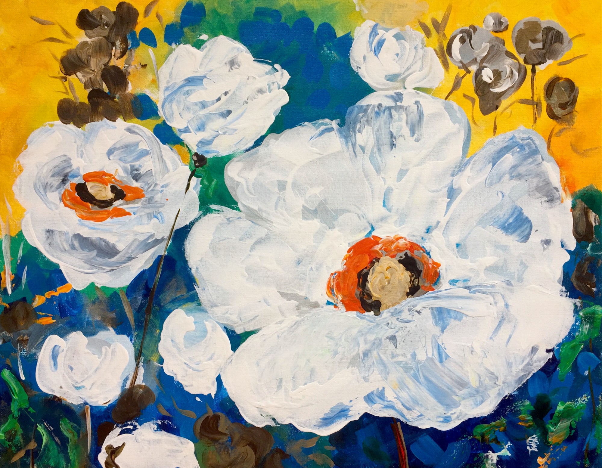 Bold  Blossoms *NEW* Winedown Wednesday $25 class!