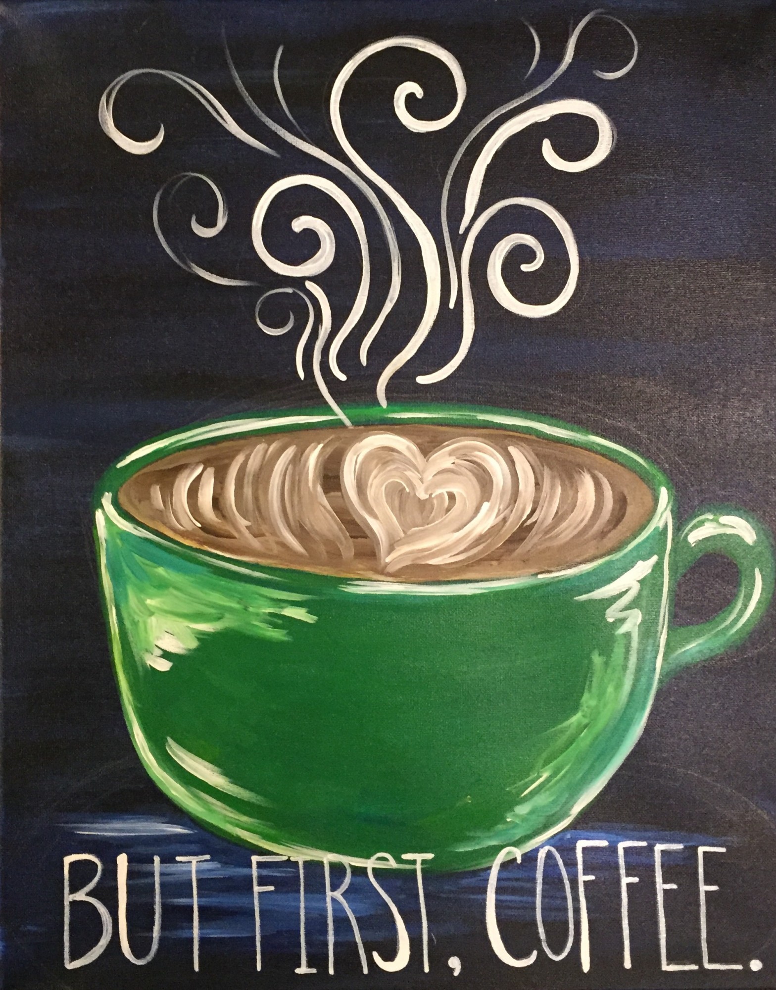 But First Coffee!  Happy 10th Birthday BRUSH STUDIO! $30