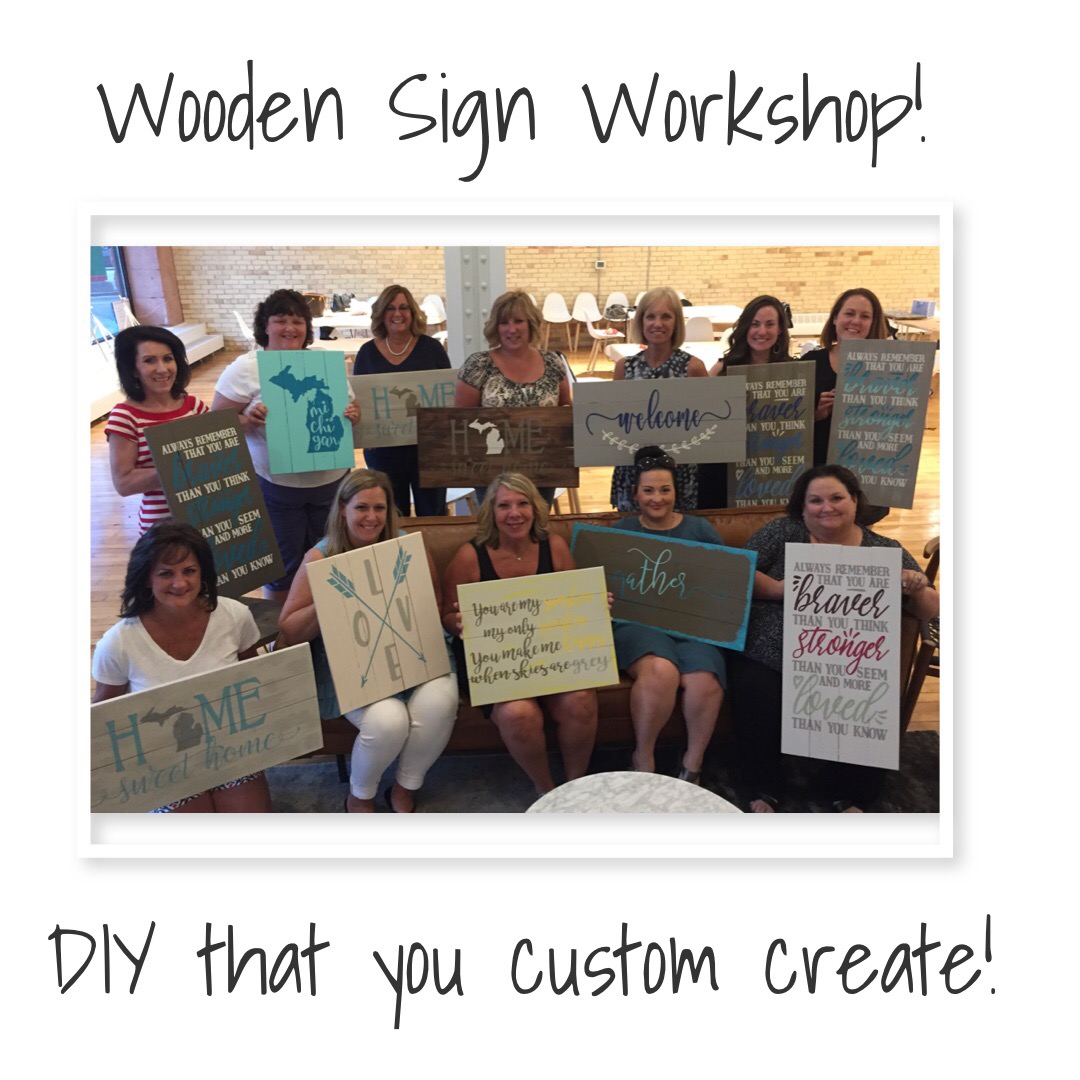 Wooden Sign Class at Brush Studio - Downtown GR