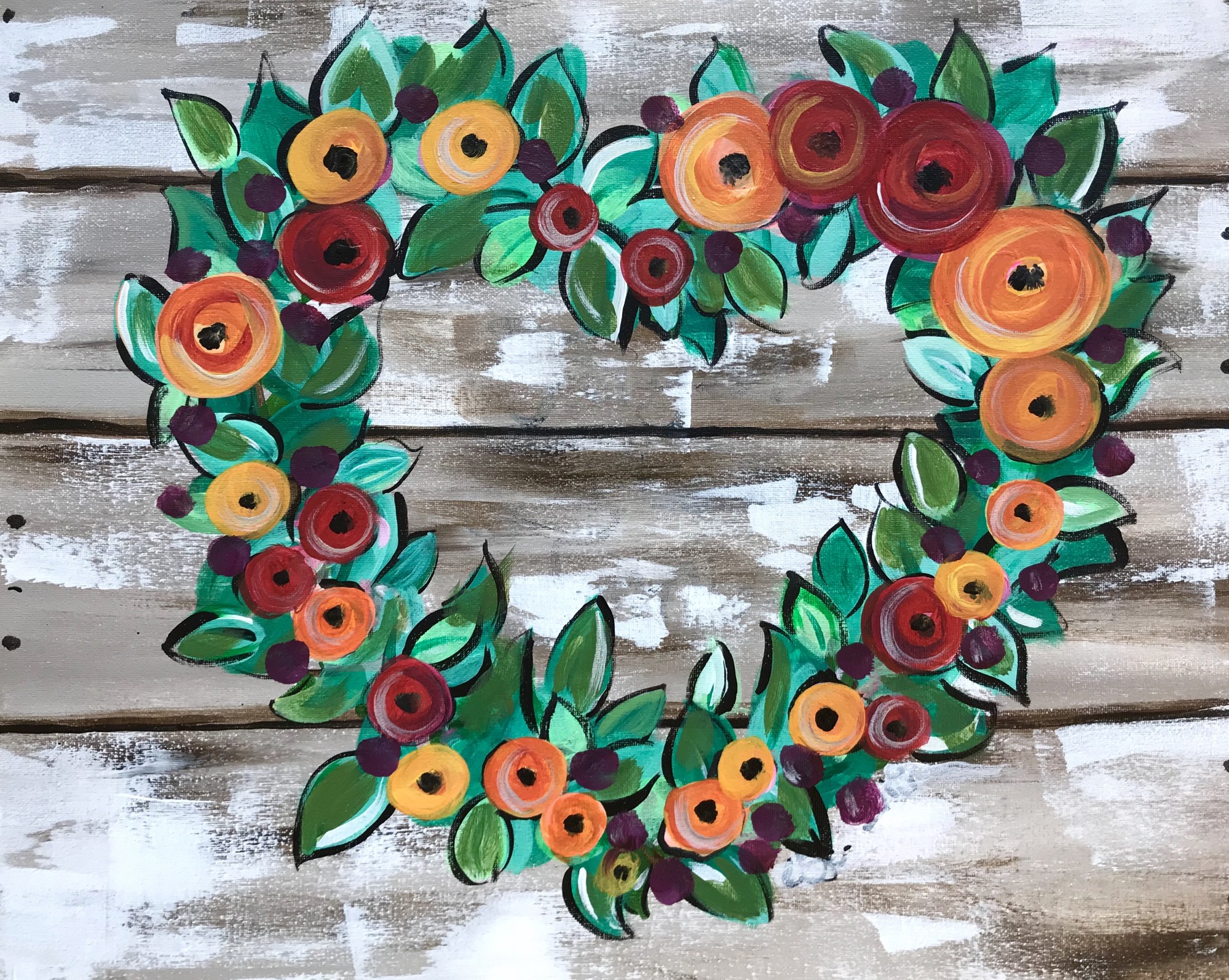 Fall Wreath Wine Down Wednesday $25! - In Studio