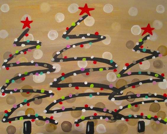 Festive Trees- Wine Down Wednesday $25 Class & 1/2 Bottles of Wine