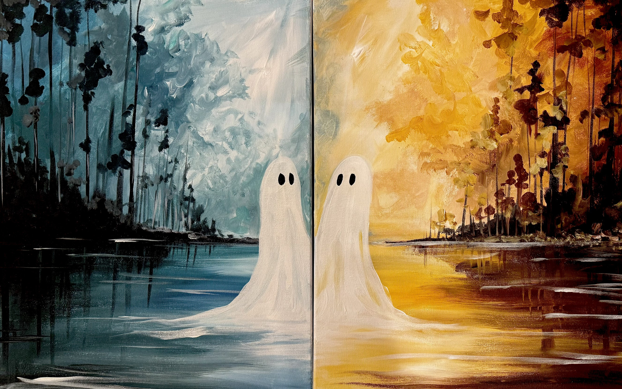 Love at First Fright (Date Night or Solo Canvas, Ghost Optional)
