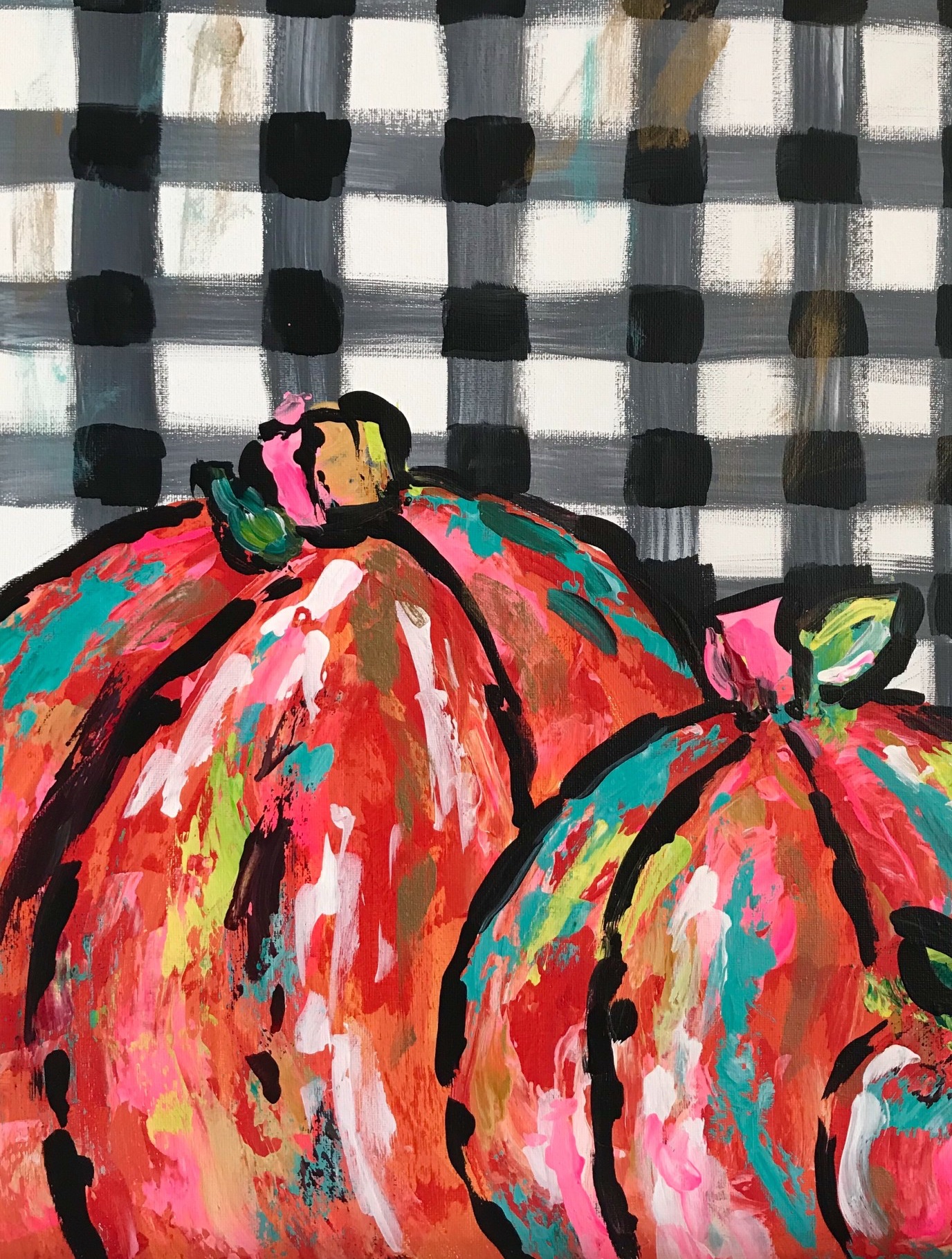 $30 ArtPrize & Paint  - Gingham Pumpkin 11x14