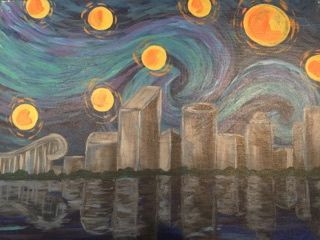 Starry Night Over Grand Rapids- Downtown GR
