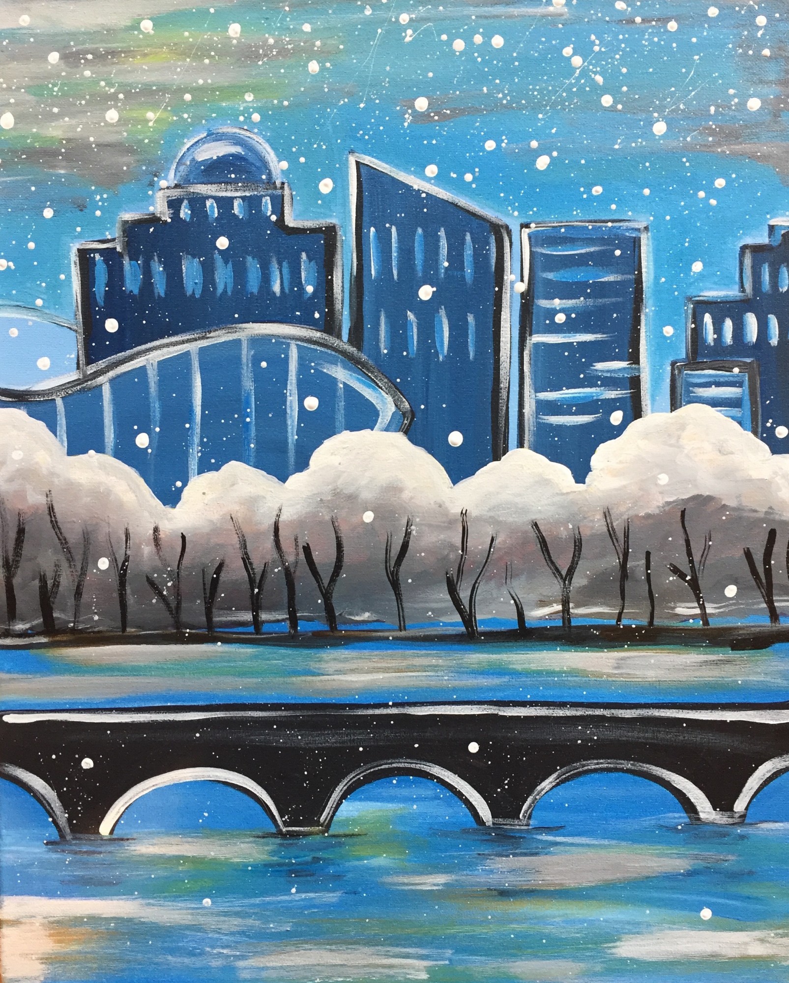 Black Friday Special $30 Grand Rapids Winter Wonderland Skyline