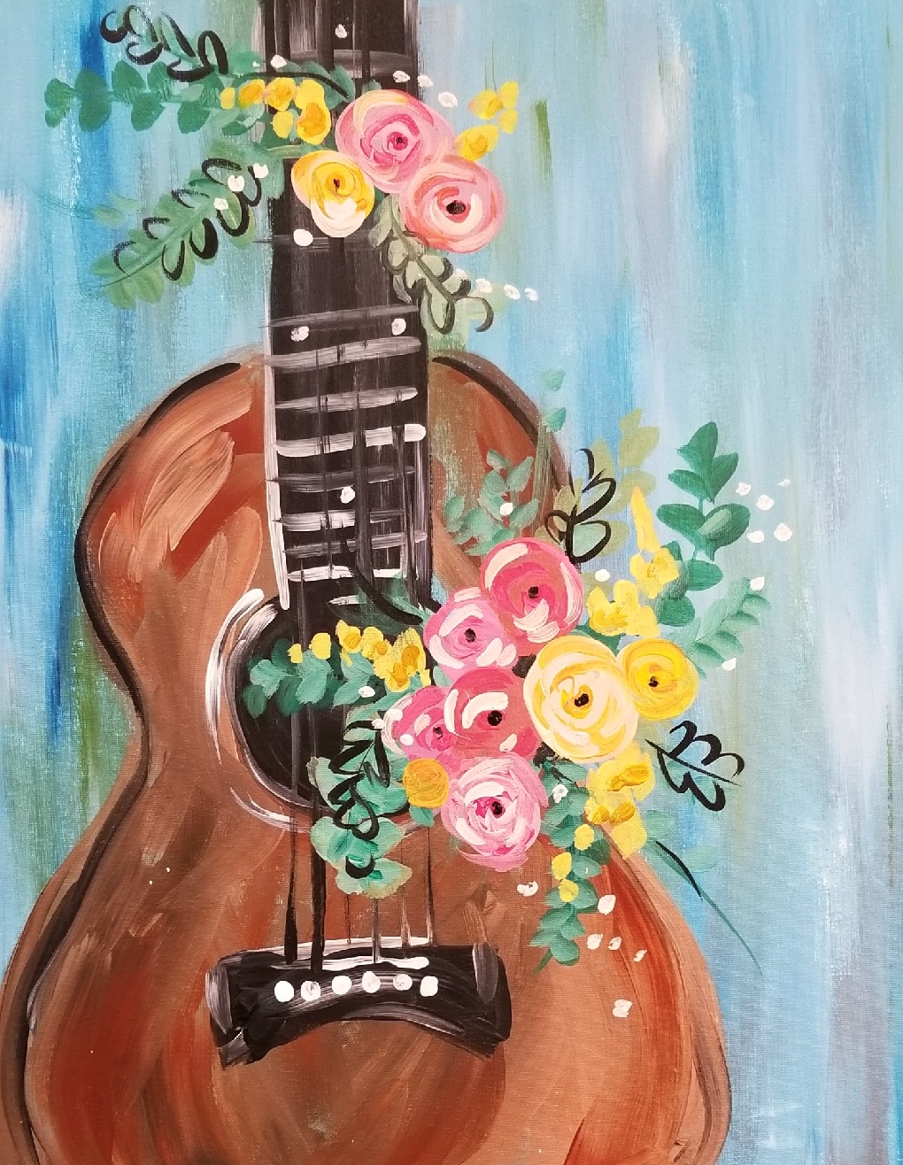 Country Floral Guitar $30!