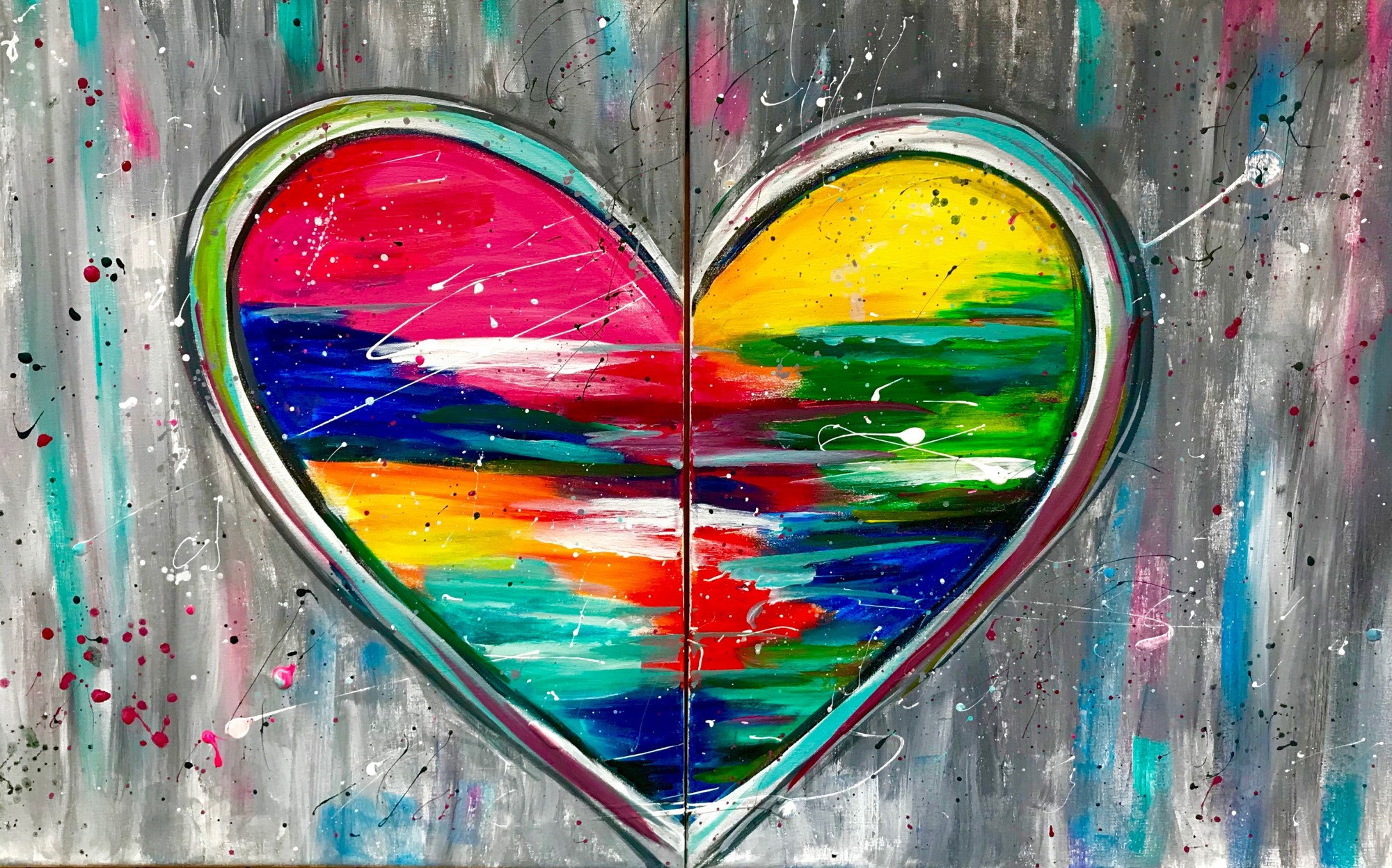 SOLD OUT! Abstract Heart DATE NIGHT!$30  In Studio