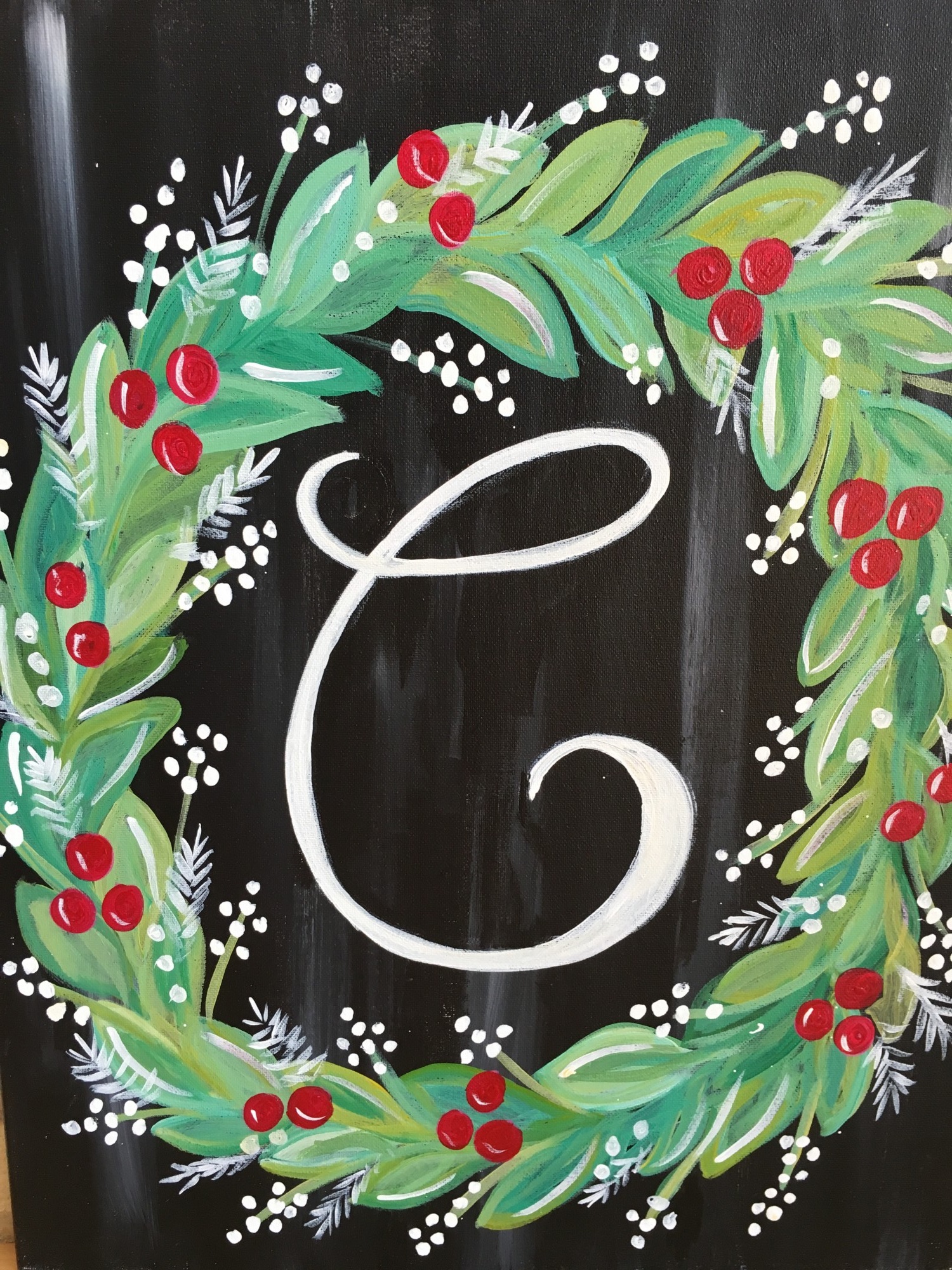 Holiday Initial Wreath $35
