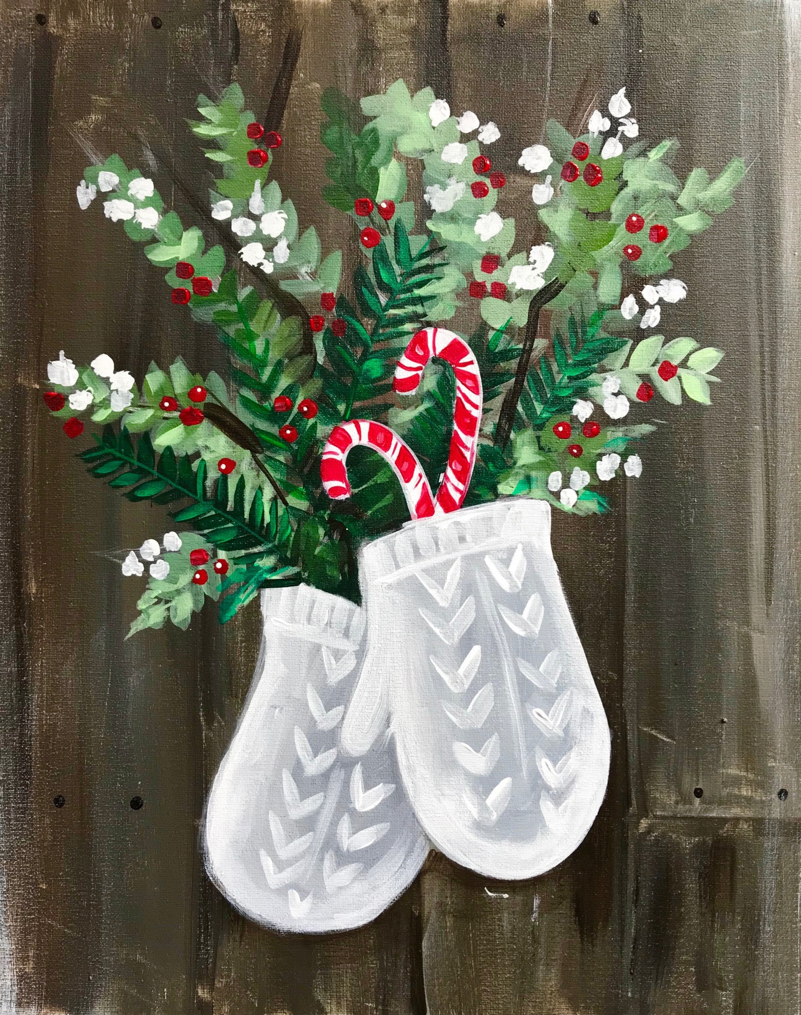 Mittens & Mistletoe $25