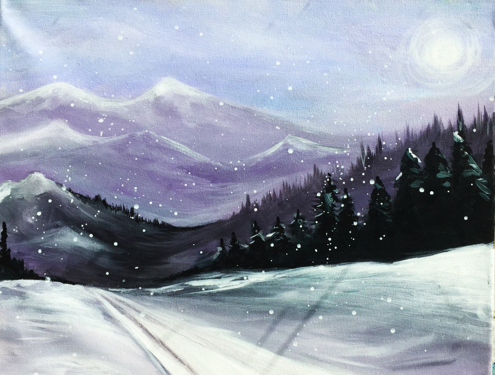 Bob Ross Night!  Mountain Road