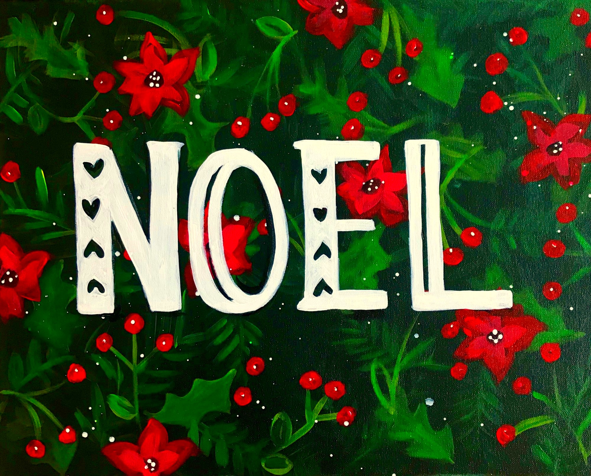 Customized Holiday Floral Sign $35