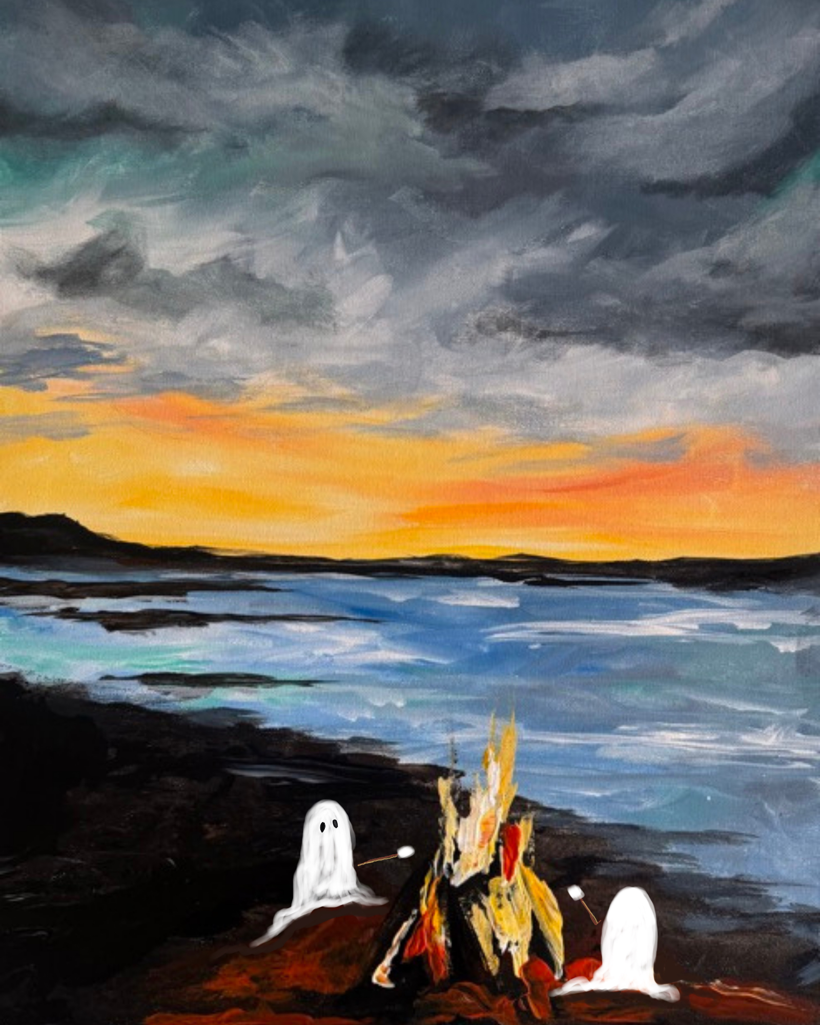 Bonfire at the Beach (Make it SPOOKY!)
