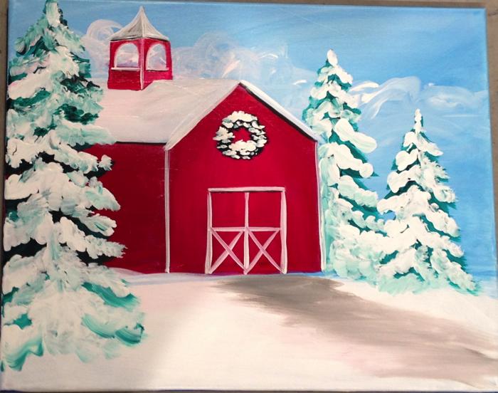 Red Winter Barn - EGR Gaslight Village