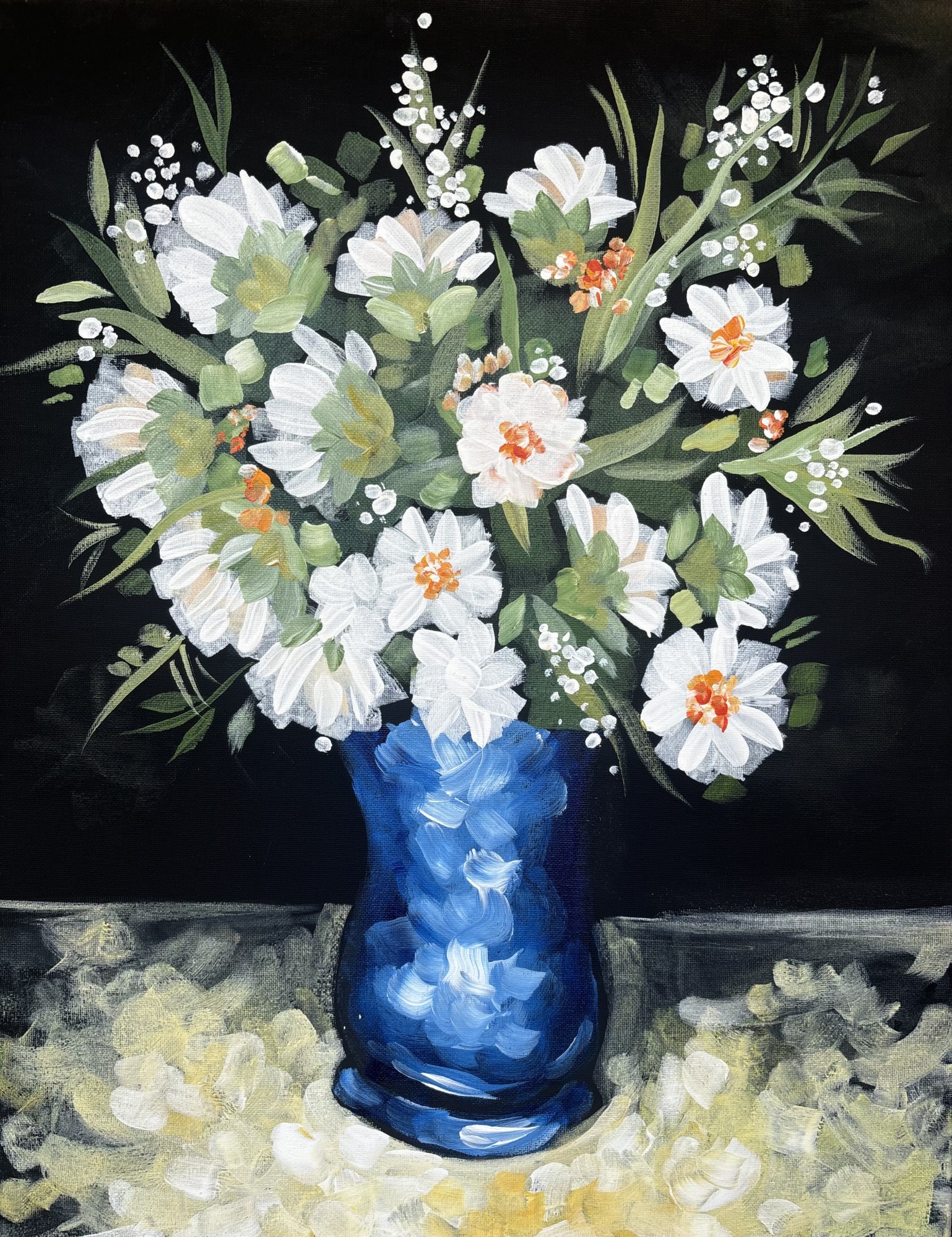 The Blue Vase - Van Gogh Inspired Bouquet