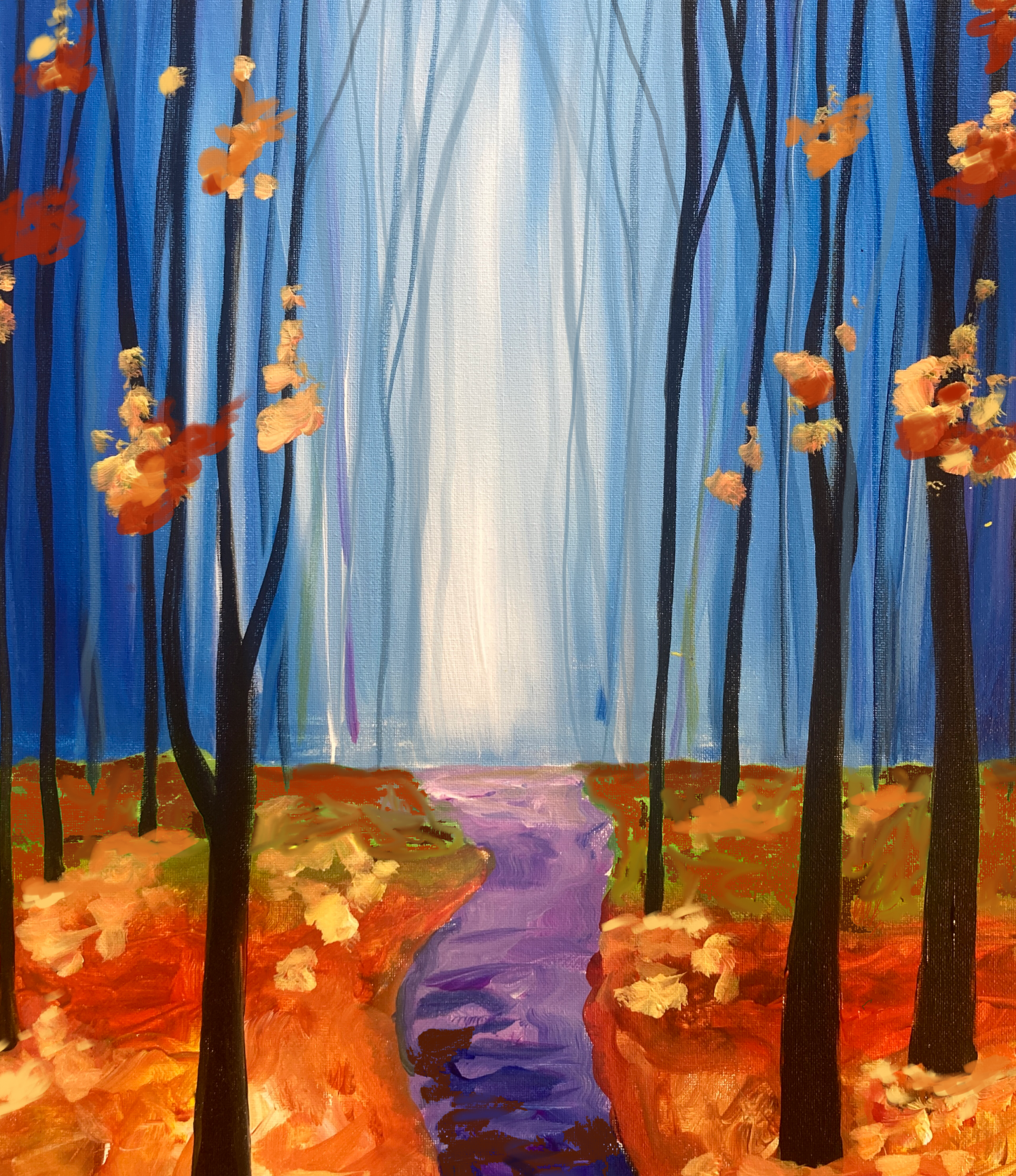 $30 ArtPrize & Paint - Forest in Fall 11x14