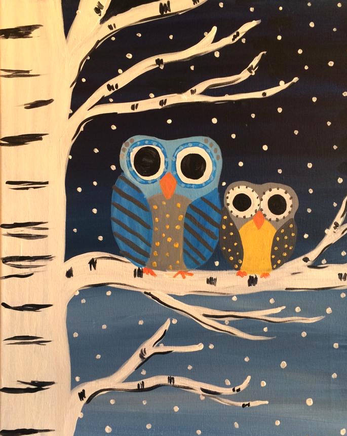 Winter Owls $30 - In Studio