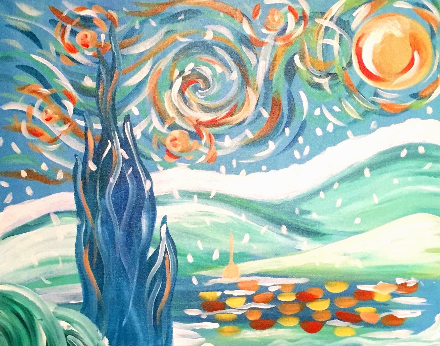 January Starry Night - In Studio