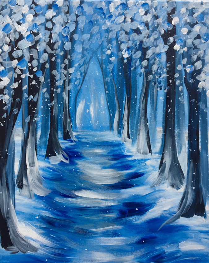 Wintry Blue Road